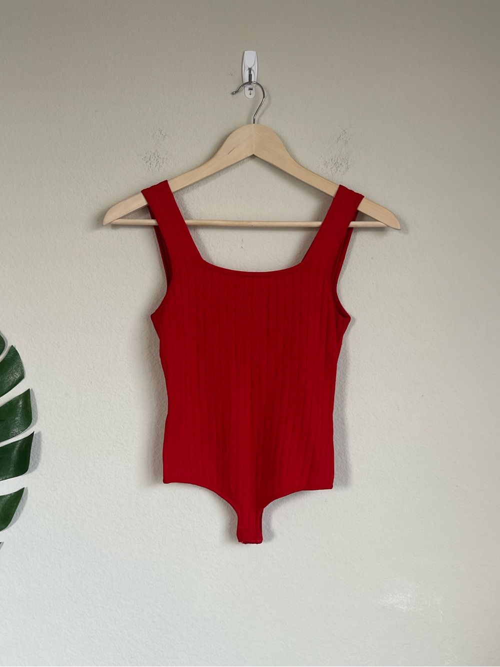 Free People Intimately Rib Knit Square neck Bodysuit